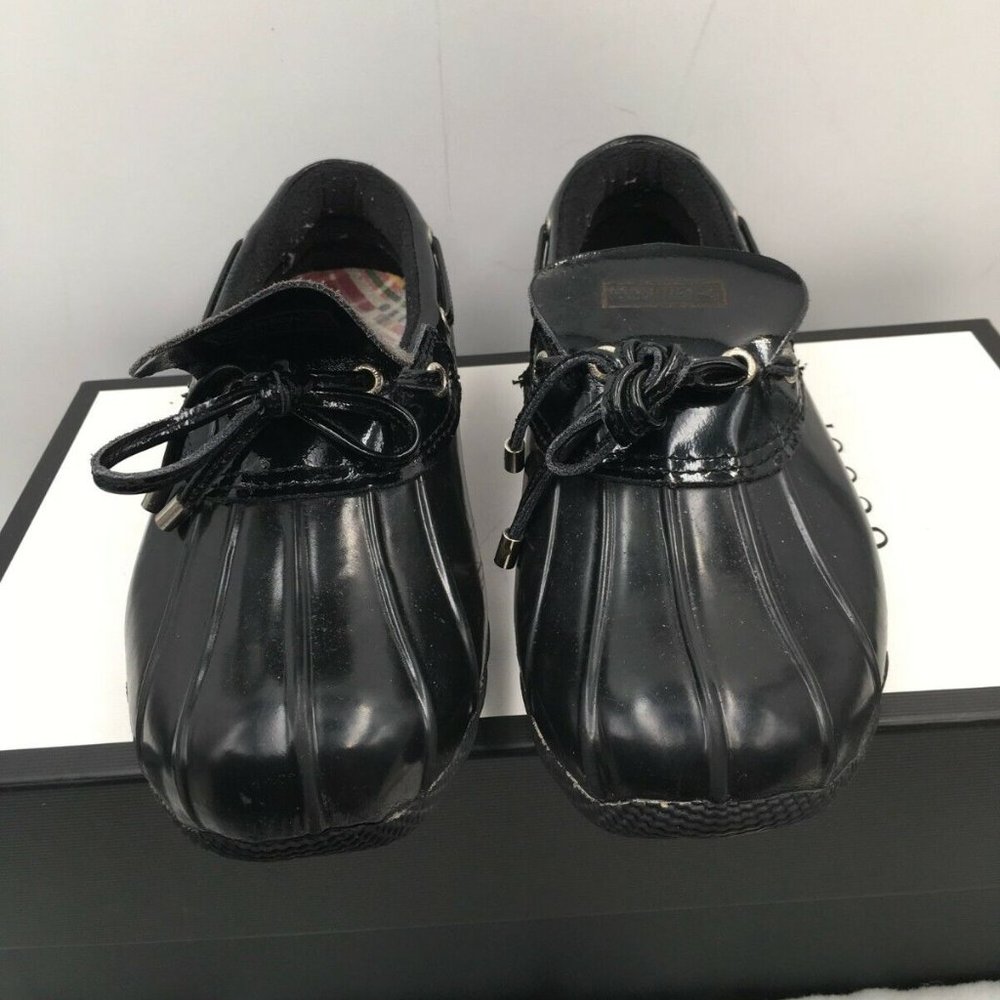 Sperry Top Sider 9045121 Black Waterproof Rubber Boot Slip On Womens Size 7.5 US